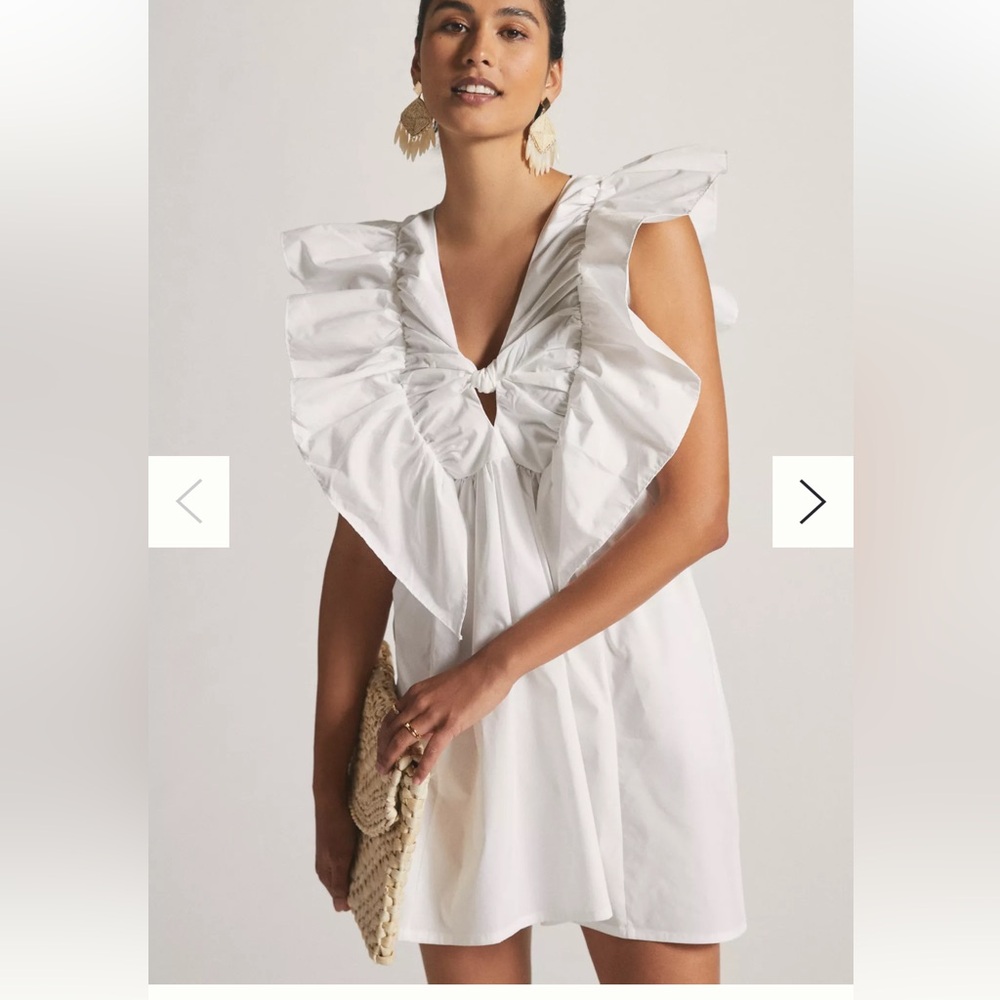 Blue Tassel - Ruffled Waistless Mini Dress